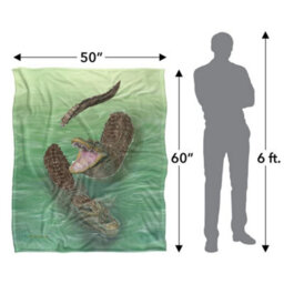 Royce Mcclure Silky Swamp Alligators Supersoft Blanket Multicoloured (152Cm X 127Cm) - thumbnail 5