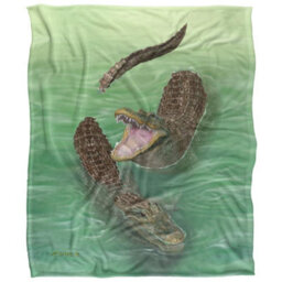Royce Mcclure Silky Swamp Alligators Supersoft Blanket Multicoloured (152Cm X 127Cm) - thumbnail 1