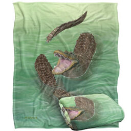 Royce Mcclure Silky Swamp Alligators Supersoft Blanket Multicoloured (152Cm X 127Cm) - thumbnail 2