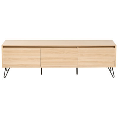 Wyld And Coco Lumina Home Tv Stand 150Cm, Light Brown Particle Board, 3 Shelves, Minimalist Living Room - image 1