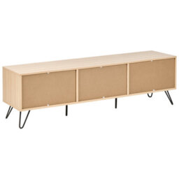 Wyld And Coco Lumina Home Tv Stand 150Cm, Light Brown Particle Board, 3 Shelves, Minimalist Living Room - thumbnail 5