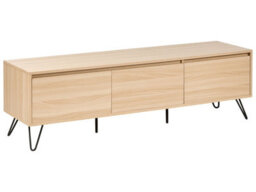 Wyld And Coco Lumina Home Tv Stand 150Cm, Light Brown Particle Board, 3 Shelves, Minimalist Living Room - thumbnail 3