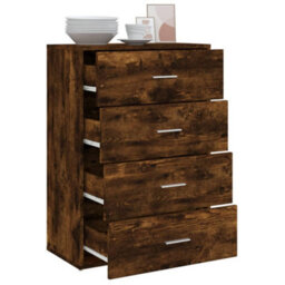 Berkfield Sideboard Smoked Oak 60X31X84 Cm Engineered Wood - thumbnail 4
