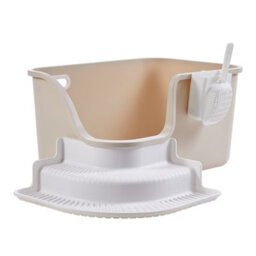 Thehotsale Extra-Large Open-Top Cat Litter Box With Staircase And Waste Bin 64 Cm W X 85.6 Cm D X 34 Cm H - thumbnail 2
