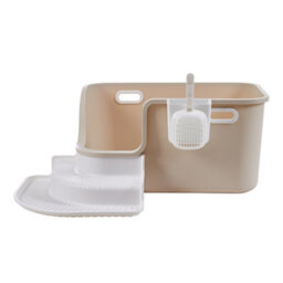 Thehotsale Extra-Large Open-Top Cat Litter Box With Staircase And Waste Bin 64 Cm W X 85.6 Cm D X 34 Cm H - thumbnail 3