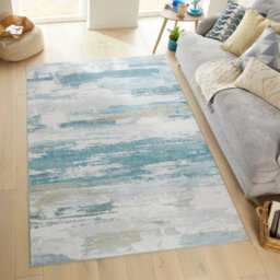 Xample Concept Looms Liberty Sky Washable Rug 200 X 300 Cm - Soft Velvet Feel, Low Pile 4mm, Durable Polyester Area Rug