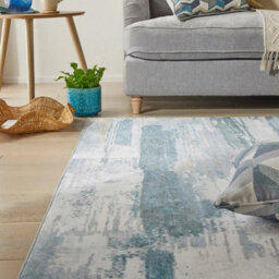 Xample Concept Looms Liberty Sky Washable Rug 200 X 300 Cm - Soft Velvet Feel, Low Pile 4mm, Durable Polyester Area Rug - thumbnail 7