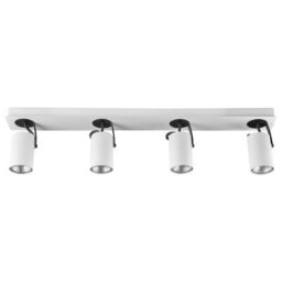 Beliani 4-Light Adjustable Ceiling Lamp White Metal, Modern Industrial Minimalist Design - thumbnail 4