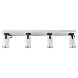 Beliani 4-Light Adjustable Ceiling Lamp White Metal, Modern Industrial Minimalist Design - thumbnail 3