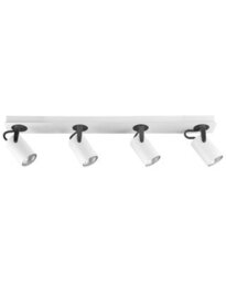Beliani 4-Light Adjustable Ceiling Lamp White Metal, Modern Industrial Minimalist Design - thumbnail 2