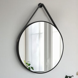 Artloge 700mm Round Wall Mirror Bathroom Bedroom Makeup Dressing Circle Mirror Classic, Black