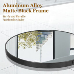 Artloge 700mm Round Wall Mirror Bathroom Bedroom Makeup Dressing Circle Mirror Classic, Black - thumbnail 5
