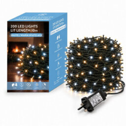 Shatchi 200 Led Warm & Cool White Christmas String Lights, 15M, 8 Modes, Timer, Indoor/outdoor, Green Cable - thumbnail 1