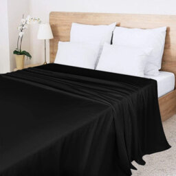 Aspire Homeware 100% Egyptian Cotton Flat Sheet Deep Coverage Ultracool Flat Bedding Black Sheet Double, (L)275Cmx(W)225Cm - thumbnail 8