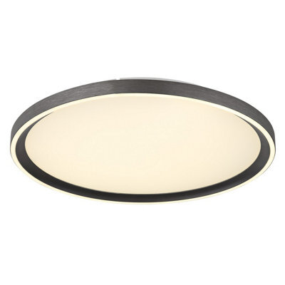 Luminosa Lighting Luminosa Dublin 40Cm Integrated Led Semi Flush Ceiling Light Grey Led Dimmable 2700-6000K Remote Control - image 1