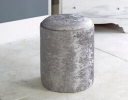Adore Designs Victoria Crushed Velvet Round Foot Stool Pouffe -  Grey - thumbnail 1