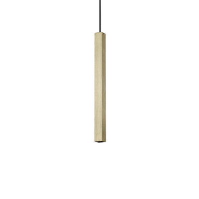 Ideal Lux Ultrathin Square 40Cm Led Slim Pendant Ceiling Light Satin Brass 3000K