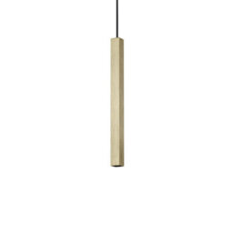 Ideal Lux Luminosa Ultrathin Square 40Cm Led Slim Pendant Ceiling Light Satin Brass 3000K