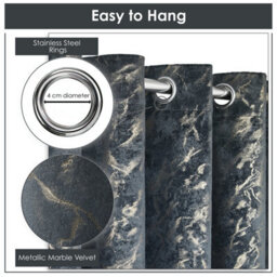 Emma Barclay Mabel Blackout Velvet Eyelet Curtains, Silver - 66 X 90 Inch Pair - thumbnail 5