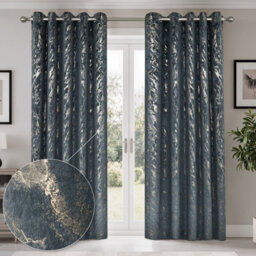 Emma Barclay Mabel Blackout Velvet Eyelet Curtains, Silver - 66 X 90 Inch Pair - thumbnail 4