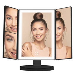 Orsina Portable Tri Fold Border Black Table Mirror, Tri Fold Design Table Mirror, Versatile Small Table Mirror - thumbnail 4