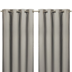 GoodHome Vestris Taupe Plain Blackout & Thermal Eyelet Curtain (W)117Cm (L)137Cm, Pair