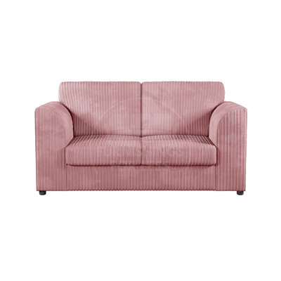 Furnishings For Less UK Luxor Jumbo Cord Fabric 2 Seater Sofa - Fullback Pink