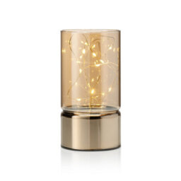 Auraglow Wire Rice Light Glass Cylinder Lantern-Small - thumbnail 1