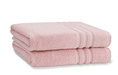Catherine Lansfield Bathroom Zero Twist 500 Gsm Soft & Absorbent Cotton Bath Sheet Pair Pink - image 1