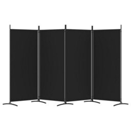 Walplus 4-Panel Room Divider Black 346X180 Cm Fabric - thumbnail 4