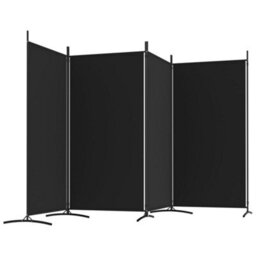 Walplus 4-Panel Room Divider Black 346X180 Cm Fabric - thumbnail 5