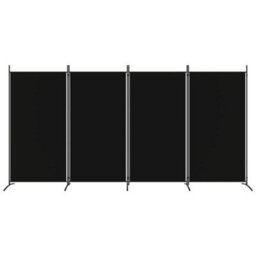 Walplus 4-Panel Room Divider Black 346X180 Cm Fabric - thumbnail 3