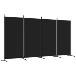 Walplus 4-Panel Room Divider Black 346X180 Cm Fabric - thumbnail 2