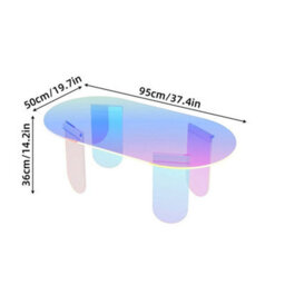 Iridescent Acrylic Coffee Table Sofa Couch Art Side Table With Stable Leg - thumbnail 2