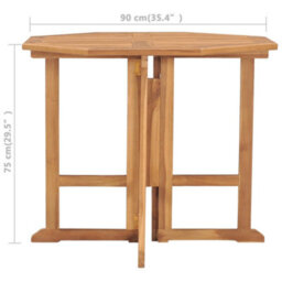 Vidaxl Folding Garden Dining Table 90X90X75 Cm Solid Teak Wood - thumbnail 7