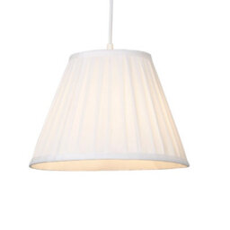 Lighting Collection White Pleat Soft Textured Tapered Fabric Pendant Light Shade - thumbnail 2