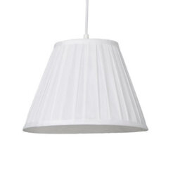 Lighting Collection White Pleat Soft Textured Tapered Fabric Pendant Light Shade - thumbnail 3