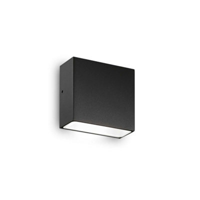 Ideal Lux Tetris-1 Outdoor Up Down Wall Lamp Black Ip44