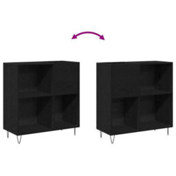 Walplus Record Cabinet Black Oak 85 X 38 X 89 Cm Engineered Wood - thumbnail 9