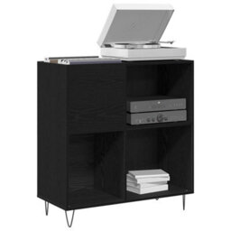 Walplus Record Cabinet Black Oak 85 X 38 X 89 Cm Engineered Wood - thumbnail 3