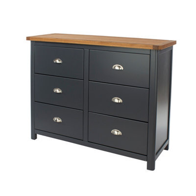 Core Products Dunkeld 3+3 Drawer Wide Chest - Midnight Blue, H90.0Cm X W110.cm X D40.0Cm - image 1