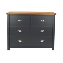 Core Products Dunkeld 3+3 Drawer Wide Chest - Midnight Blue, H90.0Cm X W110.cm X D40.0Cm - thumbnail 4