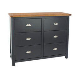 Core Products Dunkeld 3+3 Drawer Wide Chest - Midnight Blue, H90.0Cm X W110.cm X D40.0Cm - thumbnail 2
