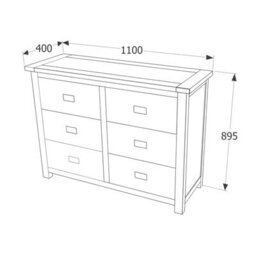 Core Products Dunkeld 3+3 Drawer Wide Chest - Midnight Blue, H90.0Cm X W110.cm X D40.0Cm - thumbnail 3