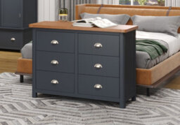 Core Products Dunkeld 3+3 Drawer Wide Chest - Midnight Blue, H90.0Cm X W110.cm X D40.0Cm - thumbnail 6