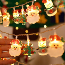 20Ft Christmas Led String Lights: 40 Battery-Operated Santa & Tree Garland With Remote For Indoor/outdoor Fireplace Decor - thumbnail 4