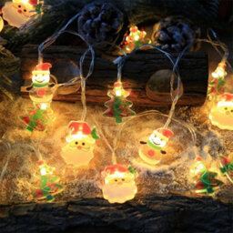20Ft Christmas Led String Lights: 40 Battery-Operated Santa & Tree Garland With Remote For Indoor/outdoor Fireplace Decor - thumbnail 5