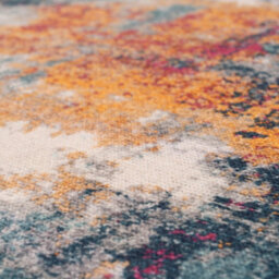 Loomed Terracotta Machine Washable Abstract Soft Low Pile Living Area Rug - 110 X 60Cm - thumbnail 5