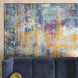 Loomed Terracotta Machine Washable Abstract Soft Low Pile Living Area Rug - 110 X 60Cm - thumbnail 2