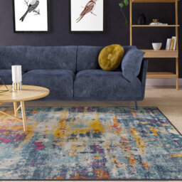 Loomed Terracotta Machine Washable Abstract Soft Low Pile Living Area Rug - 110 X 60Cm - thumbnail 4